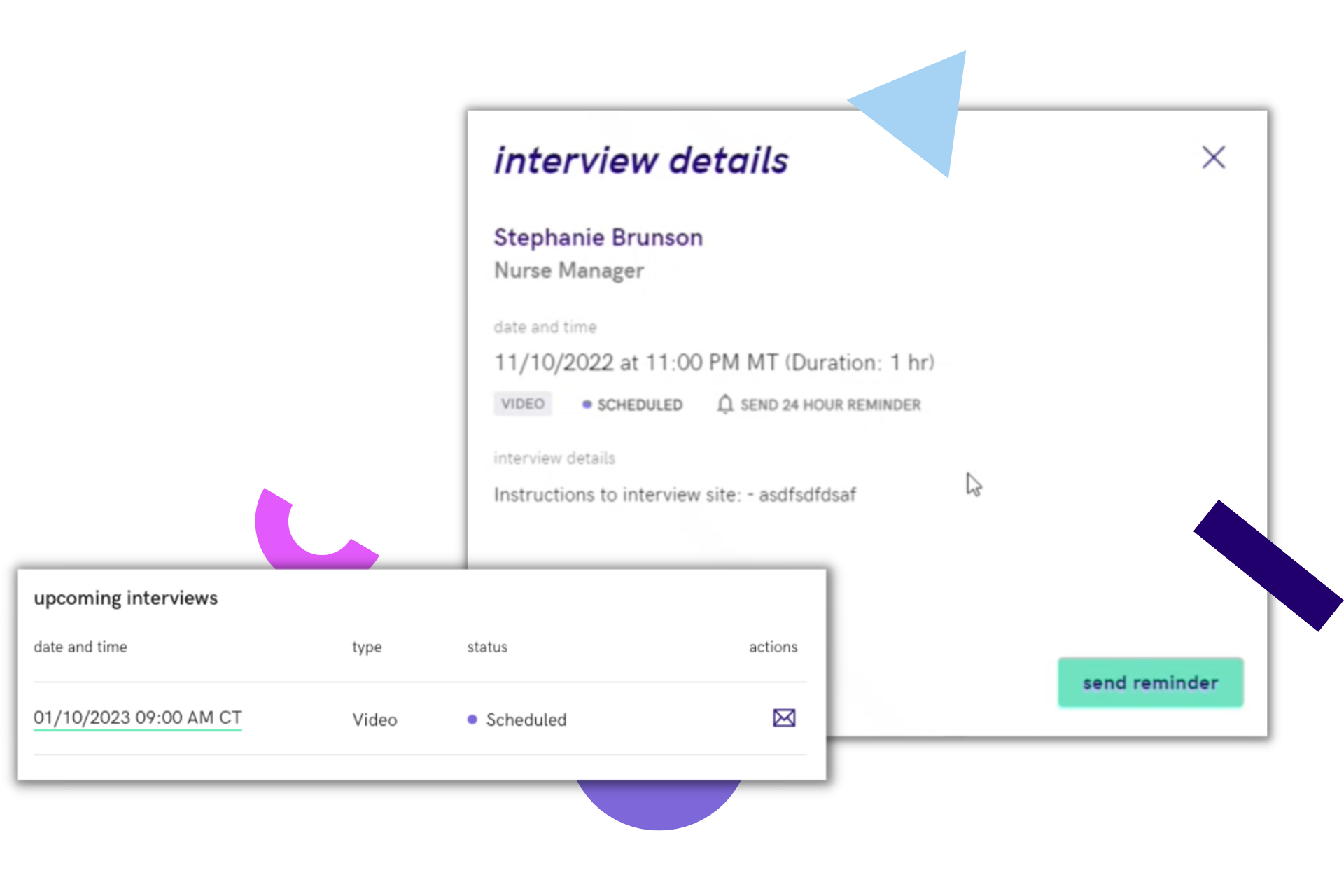 Candidate Interview Reminder Feature