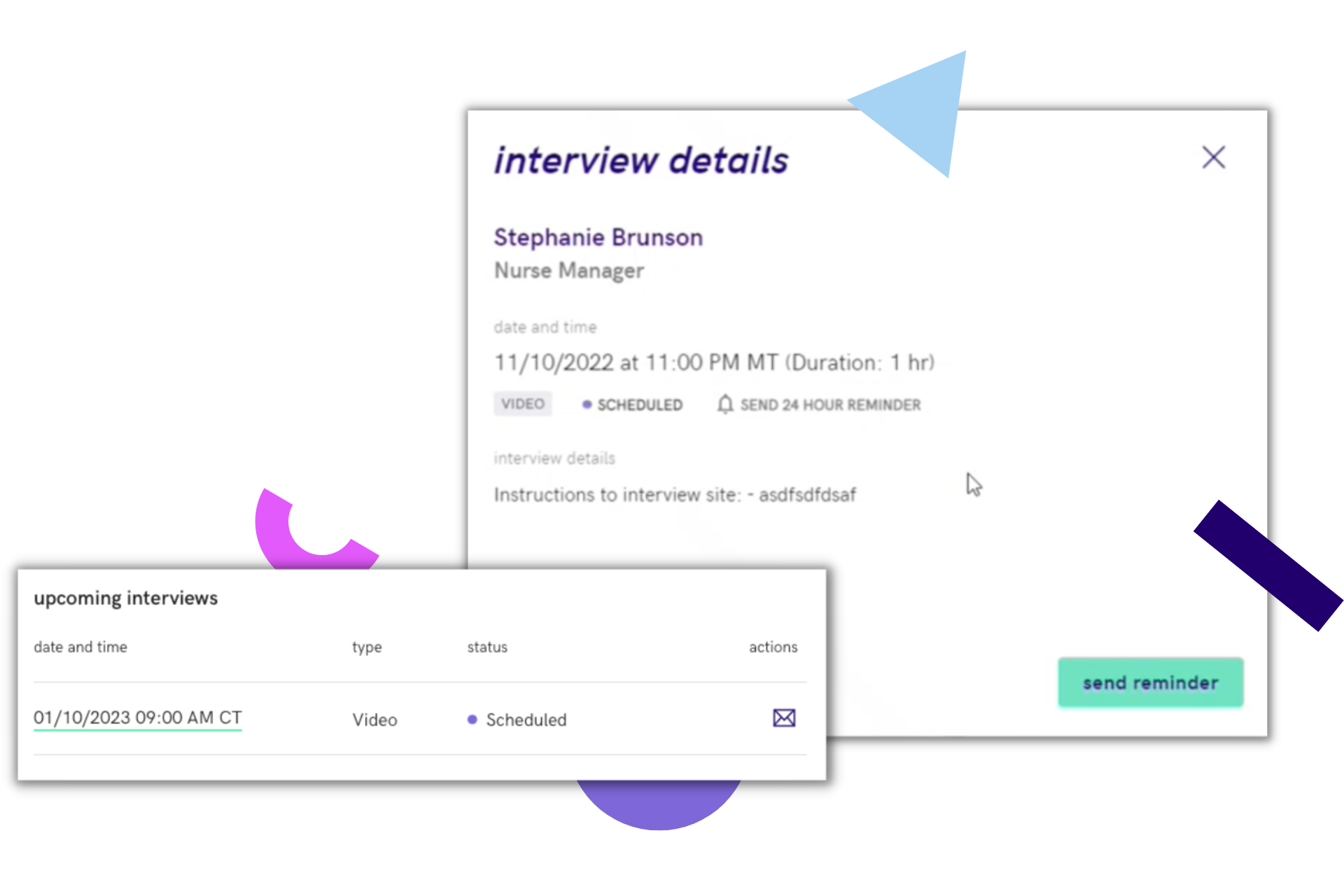 Candidate Interview Reminder Feature